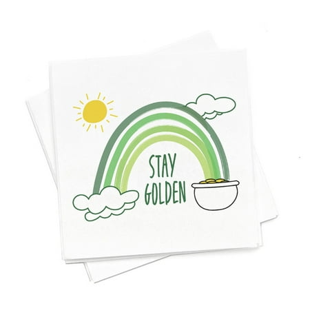 ForYourParty.com Stay Golden Cocktail Napkins