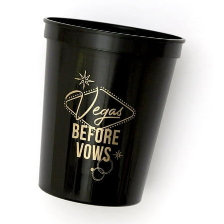 ForYourParty.com Vegas Before Vows Plastic Party Cups - Black and Gold