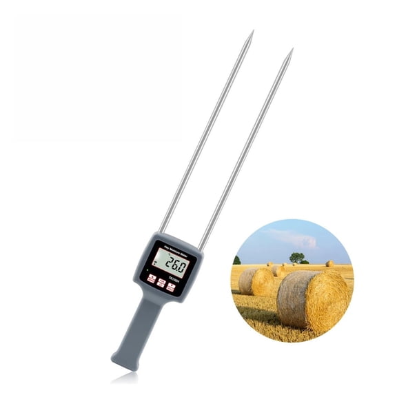 Forage Moisture Meter 0-80% High Accuracy Hay Moisture Analyzer Tester Digital LCD Humidity Monitor For Hydridum Ryegrass