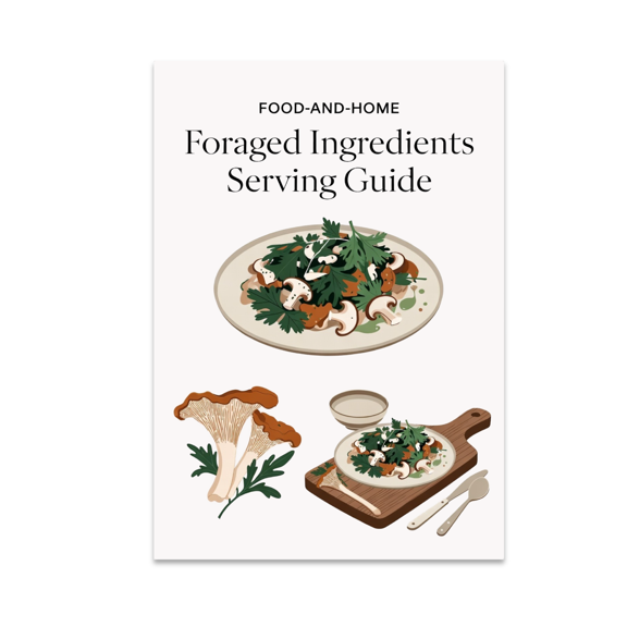 Foraged Ingredients Serving Guide Poster, Culinary Enthusiasts, Kitchen Decor, and Foraging Education, 13x19 Glossy Paper