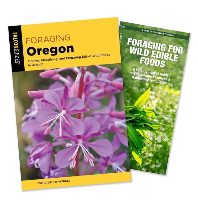 Foraging Oregon Guidebook and Folding Pocket Guide Bundle: Finding, Identifying, and Preparing Edible Wild Foods in Oreg, (Paperback)