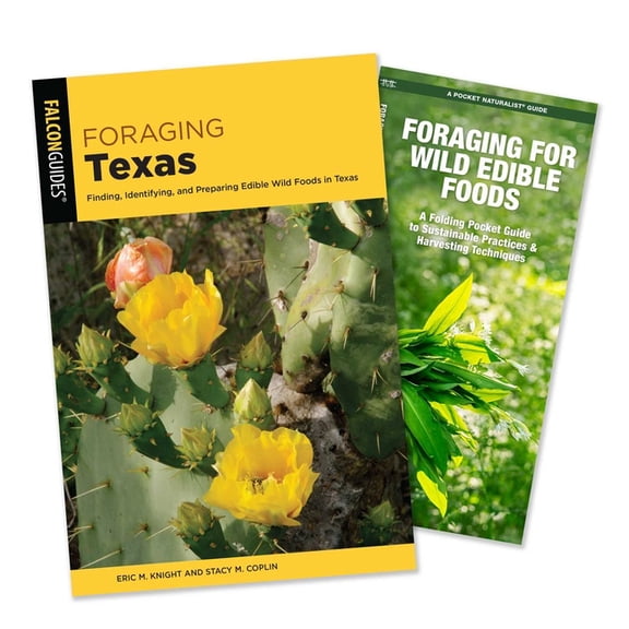 Foraging Texas Guidebook and Folding Pocket Guide Bundle: Finding, Identifying, and Preparing Edible Wild Foods in Texas, (Paperback)