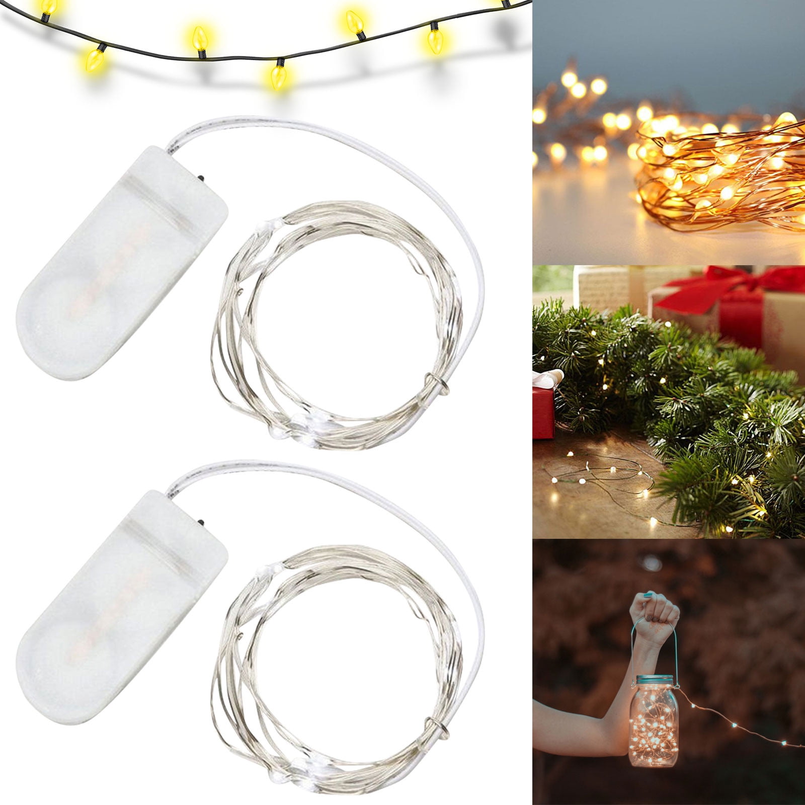 Foraging dimple Box 2/4 Pack String Lights 20 LEDWarm White 7ft/2m