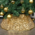 thumbnail image 1 of Foraging dimple Christmas Tree Collar, Sequin Christmas Tree Skirt, Foldable Christmas Tree Ring, Xmas Tree Stand Base Cover for Christmas Tree Decoration, Bright Gold, 1 of 14