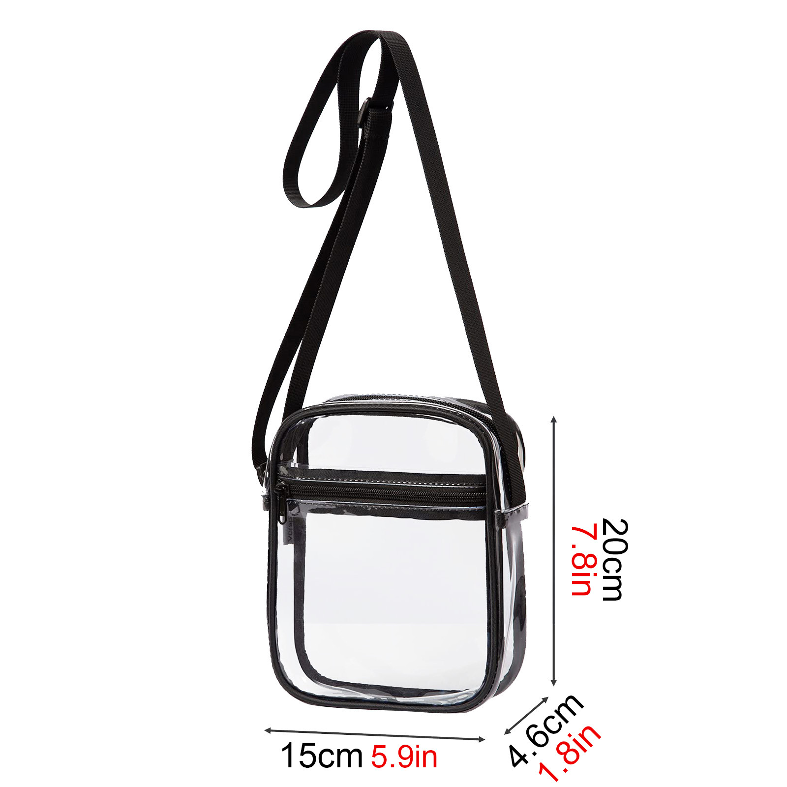 Foraging dimple Clear Bag Stadium Approved Purse Transparent Crossbody Bags for Women & Men PVC Messenger Handbag for Concert Sports Events - image 1 of 2