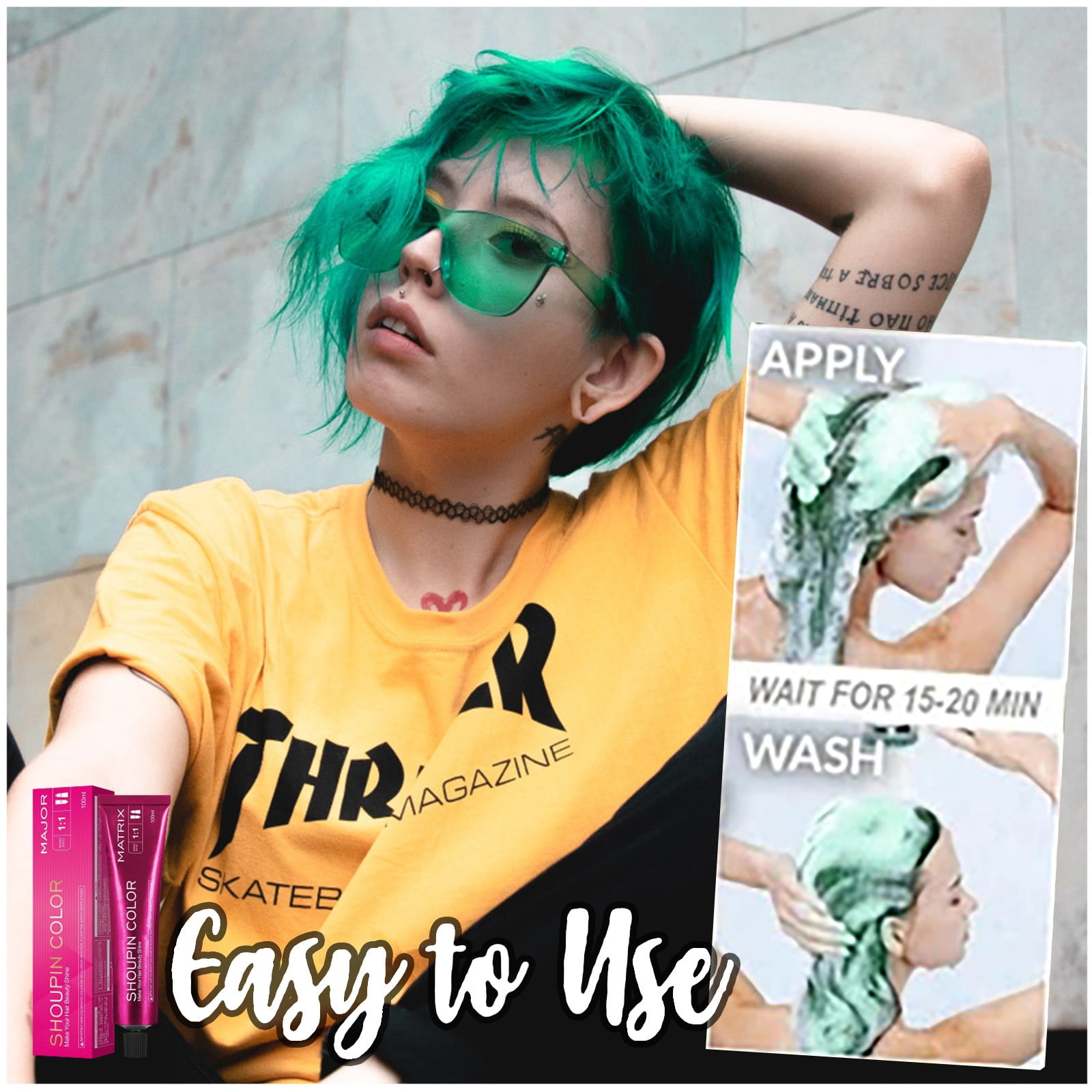 Foraging dimple Hair Coloring Shampoo Micro T^ide Color Single Hair