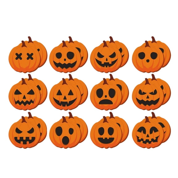 Foraging dimple Halloween Pumpkin Cutouts Scary Pumpkin Paper Cutouts Halloween Pumpkins Shape Decor for Home Office Window Wall Door Decor
