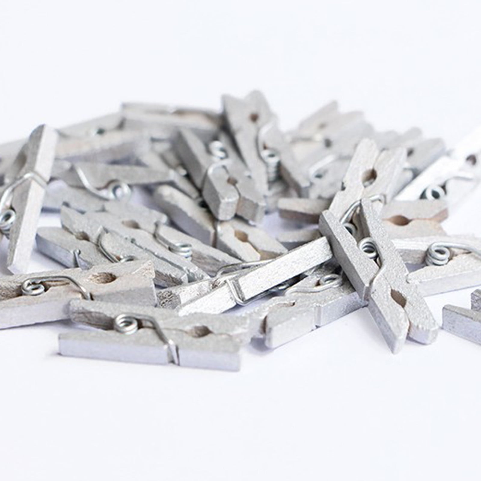 Foraging dimple Mini Clothes Pins For Photo 50pcs 25mm Colorful Natural