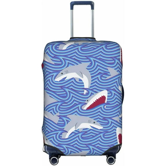 Foraging shark Print Washable Scratch-Resistant Suitcase Cover Protectors With Concealed Zipper