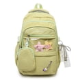 thumbnail image 1 of Foral School Backpack, Multi-layer Backpack with Star Pendant&Mini Pendant Bag, Lightweight Loptop Backpack for Middle School College, Green, 1 of 10