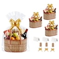 thumbnail image 1 of Forautely 3-Pack Foldable Bamboo Gift Baskets with Handles – DIY Kit Includes Cellophane Bags, Ribbons, Cards, Tags for Baby Shower, Wedding, Easter, Christmas, 1 of 7