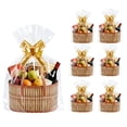 thumbnail image 1 of Forautely 6-Pack Foldable Bamboo Gift Baskets with Handles – DIY Kit Includes Cellophane Bags, Ribbons, Cards, Tags for Baby Shower, Wedding, Easter, Christmas, 1 of 7