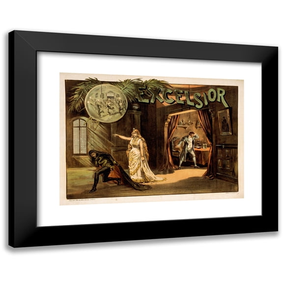 Forbes Co. 24x18 Black Modern Framed Museum Art Print Titled - Excelsior (1884)
