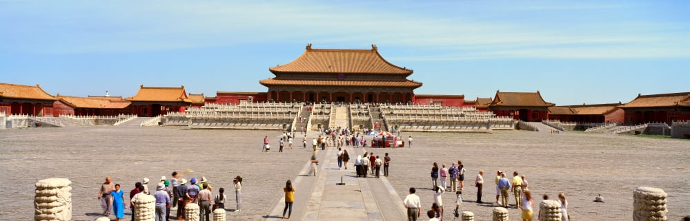 The Forbidden City - Tai He Dian (Hall of Supreme Harmony) in Beijing in Hebei Province Peoples Republic of China Canvas Art - Panoramic Images (27 x 9)