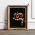 Forbidden Fruit Wall Art Print, Gothic Hands Apple Portrait Decor ...