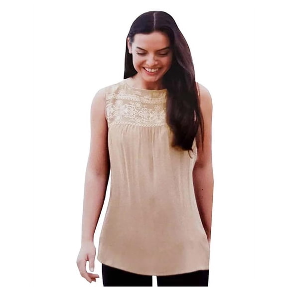 Forbidden Los Angeles Women's Embroidered Tank Top - Beige - S