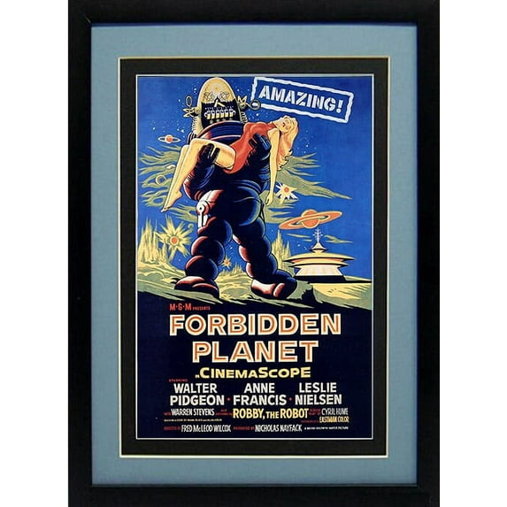 Forbidden Planet poster Custom Framed