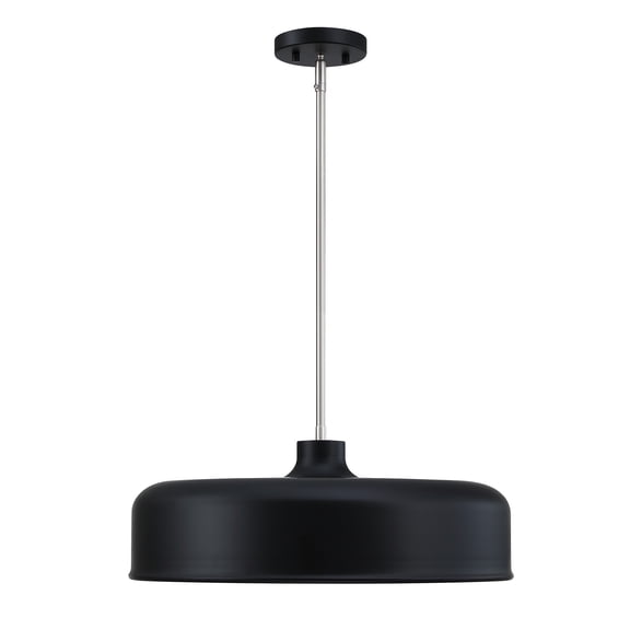 Forbidden Springs 60 Watt 8-Light Matte Black Down Pendant Light with Metal Shade