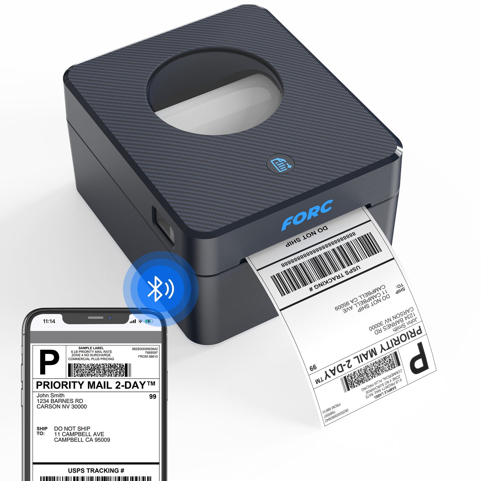 Forc Bluetooth Thermal Shipping Label Printer（No WiFi Connection, 4X6 ...