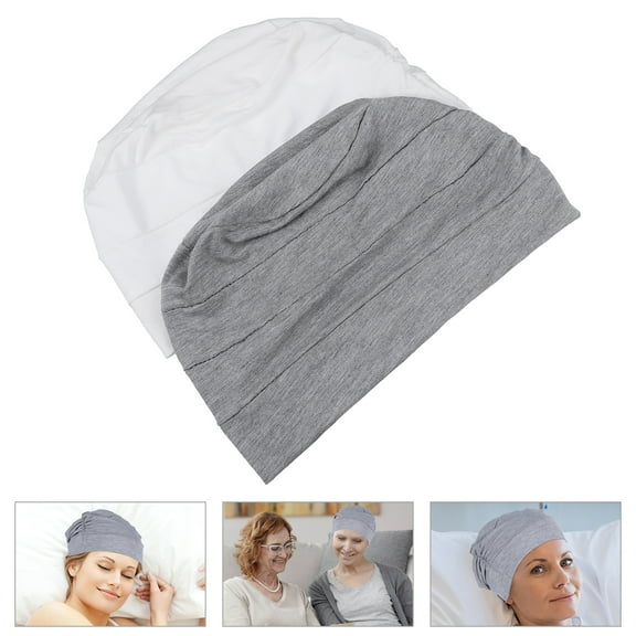Forcap Night Cotton Women Caps Cover Head Hair Sleeping Cap Care Loss Home Hat Lining Silk Satinpatients