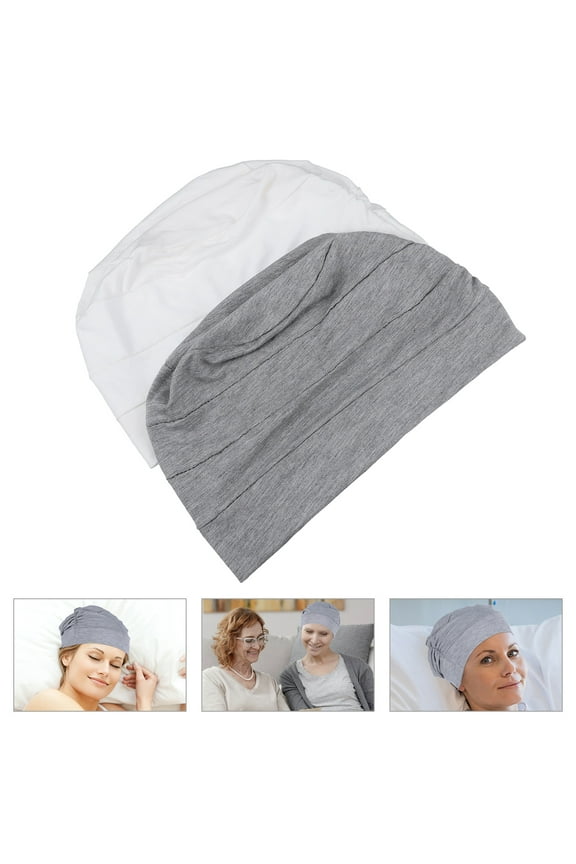 Forcap Night Cotton Women Caps Cover Head Hair Sleeping Cap Care Loss Home Hat Lining Silk Satinpatients