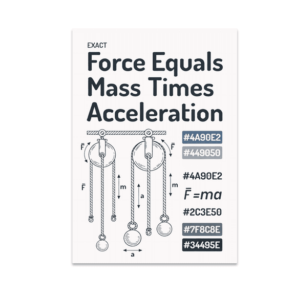 Force Equals Mass Times Acceleration - Science Enthusiast - 13x19 Poster Print