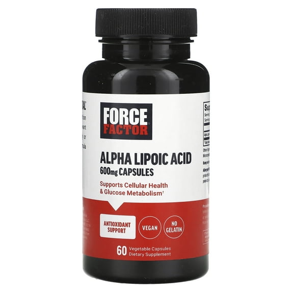 Force Factor Alpha Lipoic Acid, 600 mg, 60 Vegetable Capsules