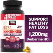 Force Factor Ultra Berberine Maximum Strength, 1200mg Berberine HCl with Ceylon Cinnamon & Chromax Chromium to Support Fat Loss, Metabolism & Weight Management, 60 Capsules