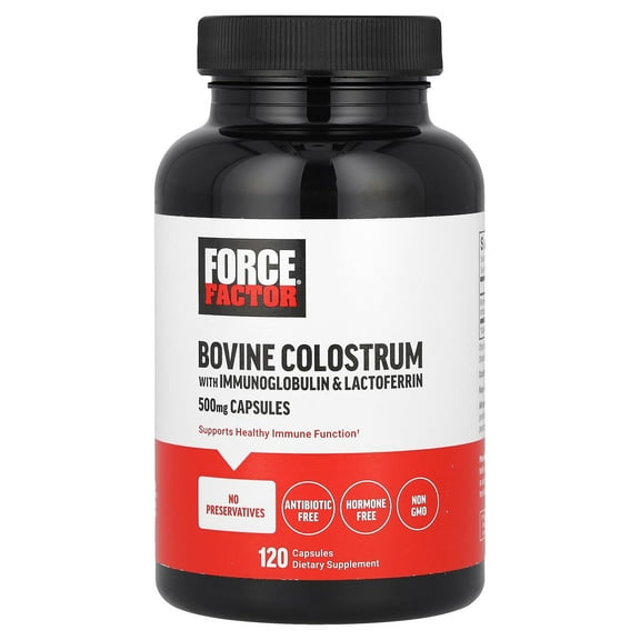 Force Factor Bovine Colostrum With Immunoglobulin & Lactoferrin, 500 mg, 120 Capsules