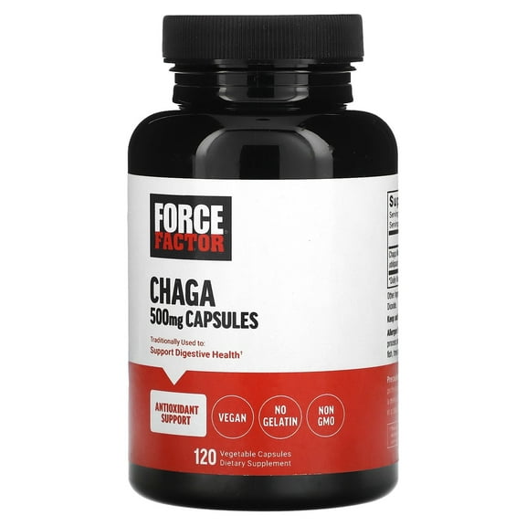 Force Factor Chaga, 500 mg, 120 Vegetable Capsules