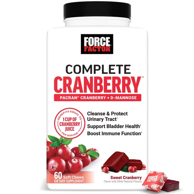 Force Factor Cranberry Soft Chews with D Mannose to Support Bladder and ...