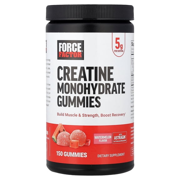 Force Factor Creatine Monohydrate Gummies, Watermelon, 150 Gummies