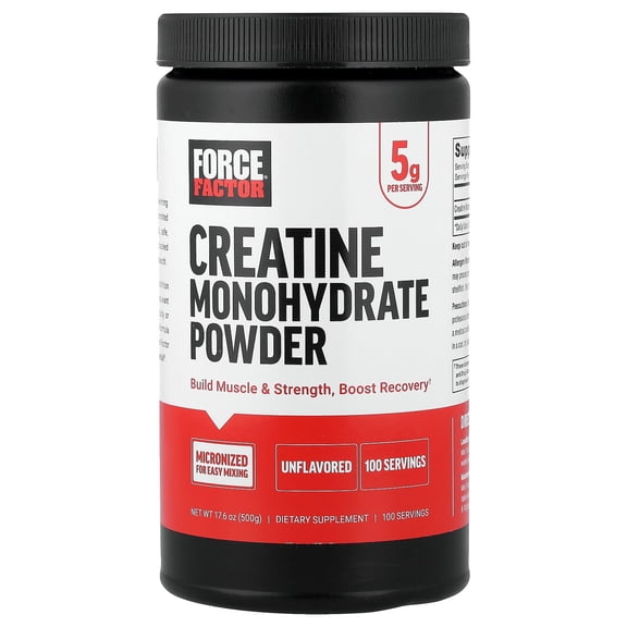 Force Factor Creatine Monohydrate Powder, Unflavored, 17.6 oz (500 g)
