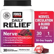 Force Factor Daily Relief Nerve Support Soft Chews with Alpha Lipoic Acid & B Vitamins, 30 Mixed Berry Flavor