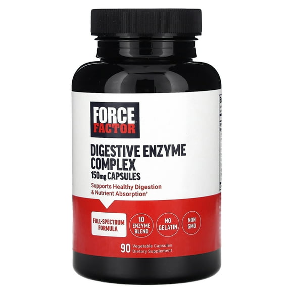 Force Factor Digestive Enzyme Complex, 150 mg, 90 Vegetable Capsules