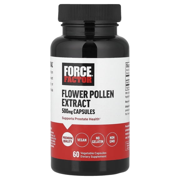 Force Factor Flower Pollen Extract, 500 mg, 60 Vegetable Capsules