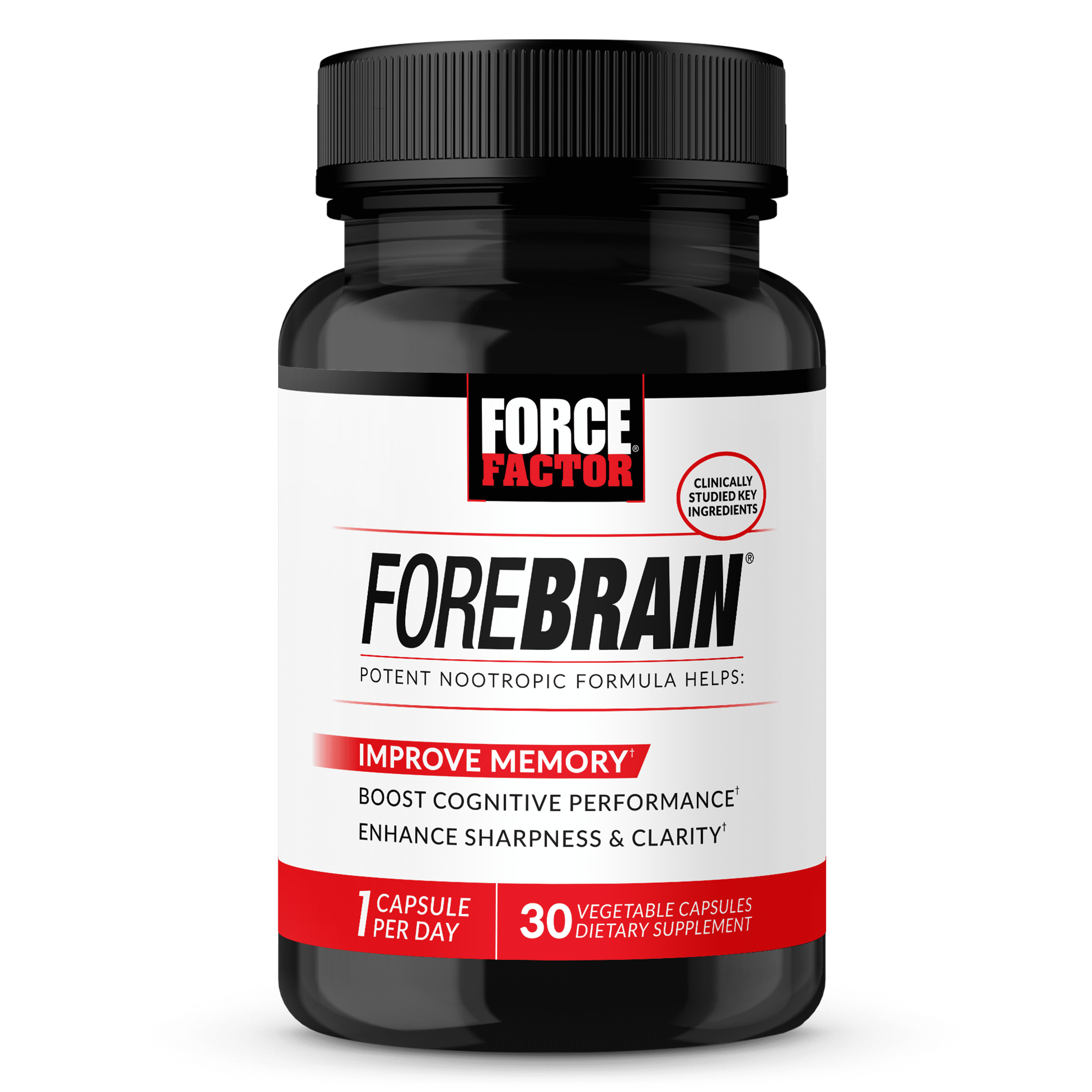 Force Factor Forebrain Brain Booster Memory Supplement with Ginko Biloba, Bacopa Monnieri, Extended Release Caffeine, 30 ct.