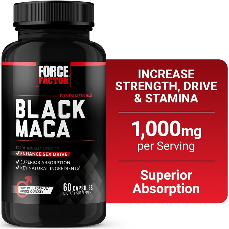 Force Factor Black Maca for Men & Women with 1000mg Black Maca