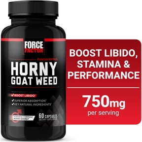 Force Factor Horny Goat Weed for Men & Women to Boost Energy, Libido & Stamina, Superior Absorption, 60 Capsules