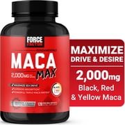 Force Factor Maca Max, Maca Root Capsules for Men & Women to Maximize Drive, Desire & Performance, 120 Capsules