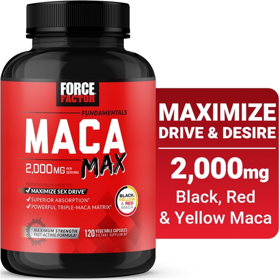 Force Factor Maca Max, Maca Root Capsules for Men & Women to Maximize Drive, Desire & Performance, 120 Capsules