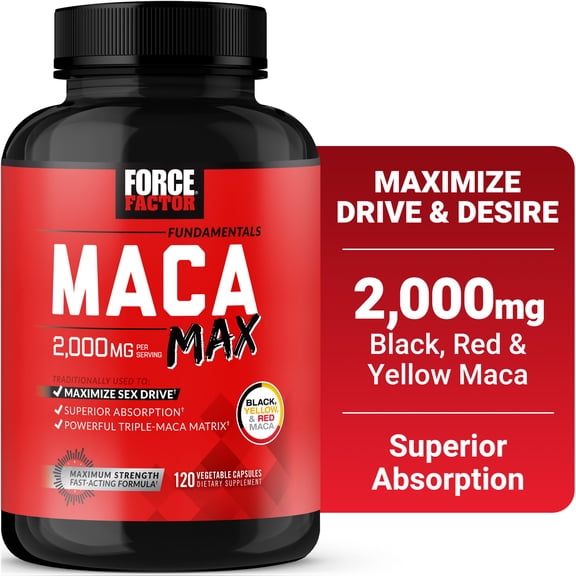 Force Factor Maca Max, Maca Root Capsules for Men & Women to Maximize Drive,  Desire & Performance, 120 Capsules
