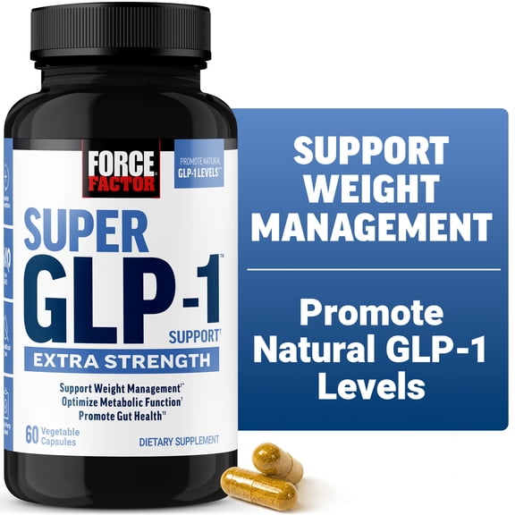 Force Factor Extra Strength GLP-1 Support with Lemon Flavonoid Blend, Chromium & Banaba Extract to Support Metabolism, Weight Management & Body Composition, 60 Capsules