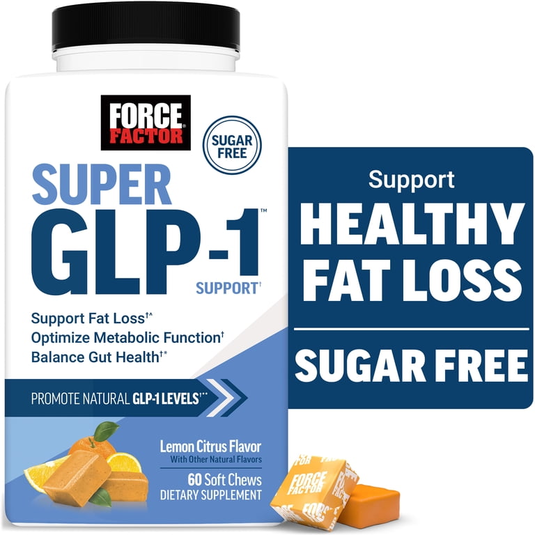 Force Factor Super GLP-1 Support Soft Chews, Promote Natural GLP-1 Production, Support Fat Loss, Metabolic Function & Healthy Body Composition, Sugar