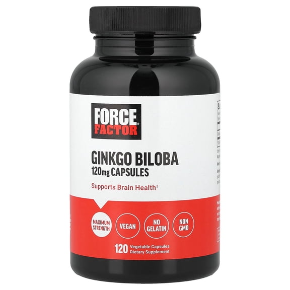 Force Factor Ginkgo Biloba, 120 mg, 120 Vegetable Capsules