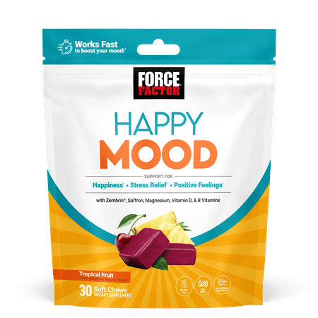 Force Factor Happy Mood, Tropical Fruit, 30 Soft Chews