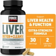 Force Factor Extra-Strength Liver Detox & Repair Capsules with Milk Thistle, Turmeric & Dandelion, 60 Count