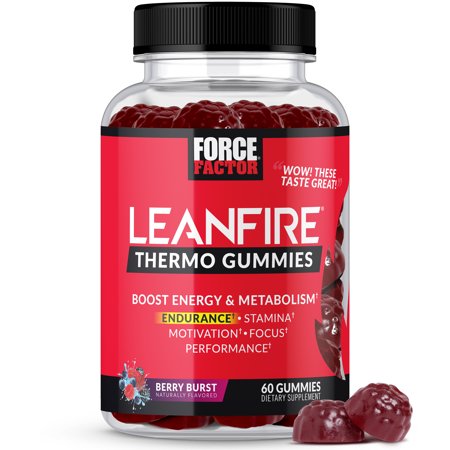 Force Factor LeanFire Thermo, Support Metabolism & Boost Energy, Fat Burner Gummies, Berry Burst, 60 Gummies