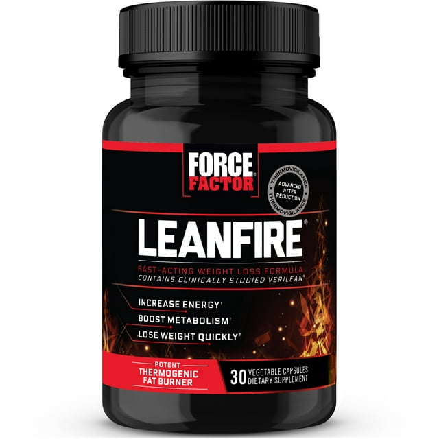 Force Factor LeanFire Weight Loss & Appetite Control Supplement with Green Coffee Bean, 30 Capsules