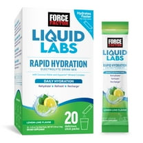 Force Factor Liquid Labs Electrolyte Powder, Hydration Powder, Electrolyte Drink Mix, Lemon-Lime, 20 Packs by Force Factor